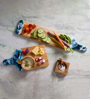 Eco-Resin Accented Baguette Board Charcuterie Tray