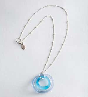 Recycled Wave Glass Necklace