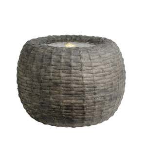 Indoor/Outdoor LED Lighted Wicker Basket Water Fountain