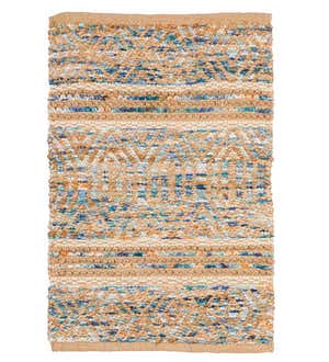 Indoor/Outdoor Jute and Cotton and Chindi Rug, 3' x 5'