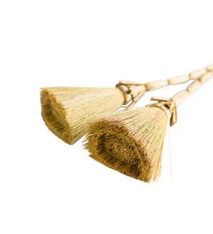 Split Twin Natural Grass Counter Hand-Brooms