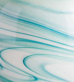 Swirling Blue Glass Bowl Planter, Medium