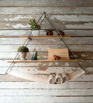 Triangle Metal with Recycled Wood Shelves and Canvas Sling