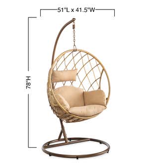 Round Rattan Hanging Chair with Stand