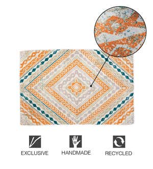 Indoor/ Outdoor Soft Recycled Printed Rug, 5' x 8'