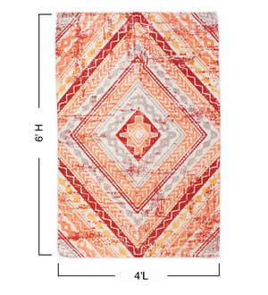 Indoor/ Outdoor Soft Recycled Printed Rug, 4' x 6'
