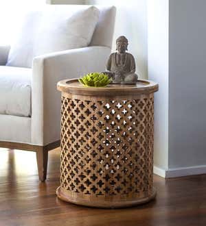 Carved Moroccan Side Table