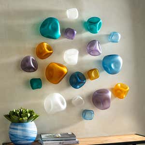 Glass Pebbles Wall Art, Set of 3