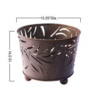 Metal Leaf Bucket-Style Fire Pit