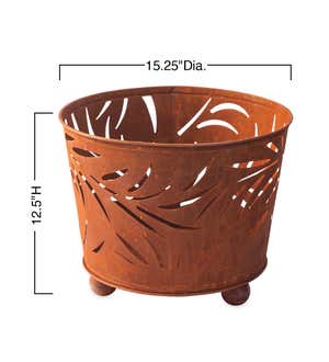 Metal Leaf Bucket-Style Fire Pit