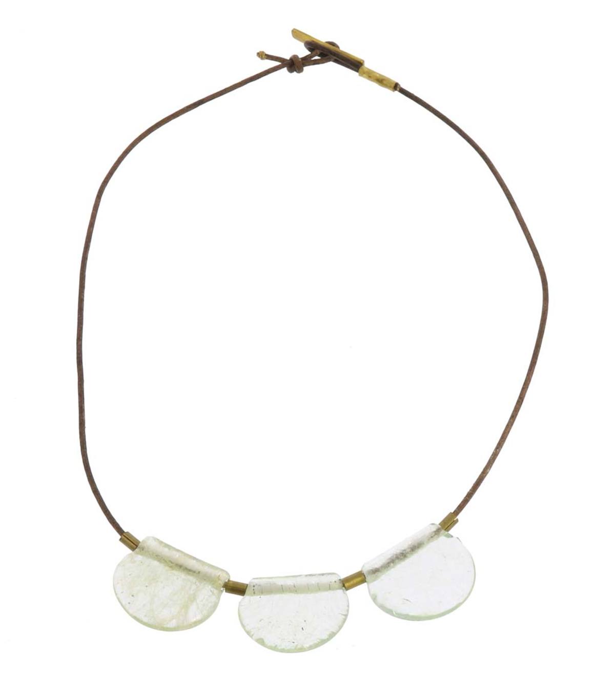 Playa Glass Drop Brass Necklace