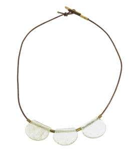 Playa Glass Drop Brass Necklace