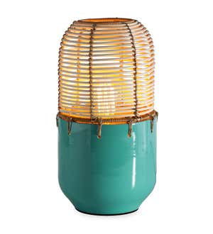Rattan and Bamboo Table Lamp