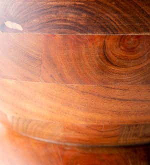 Pieced Acacia Wood Stool Side Table