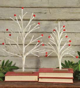 White Felt Tree with Red Berries, Small