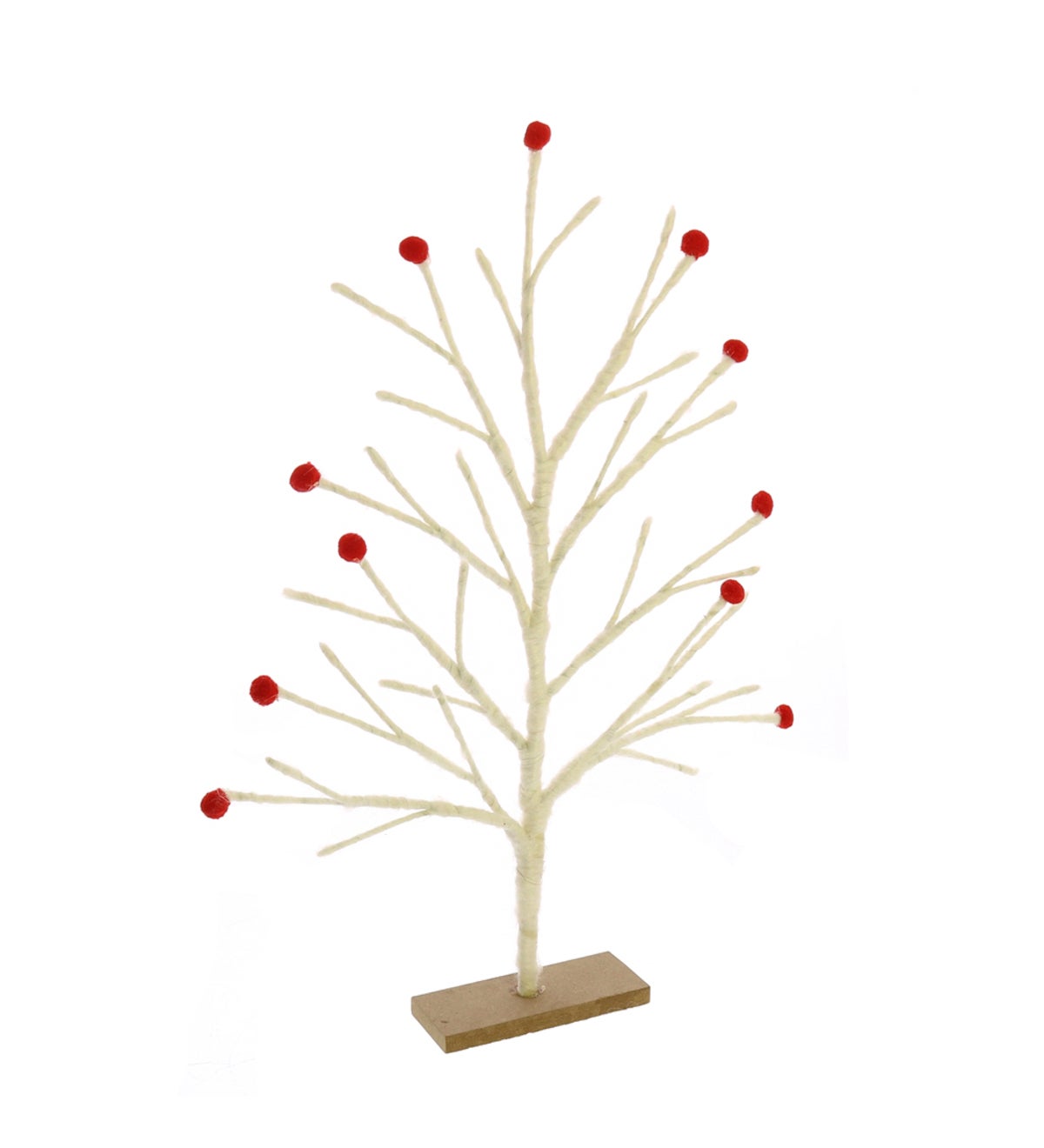 White Felt Tree with Red Berries, Large