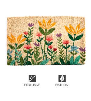 Wildflower Garden Natural Coir Doormat