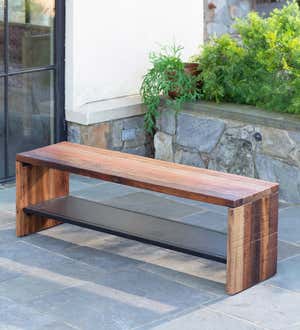 Upcycled Wood and Metal Indoor/ Outdoor Bench