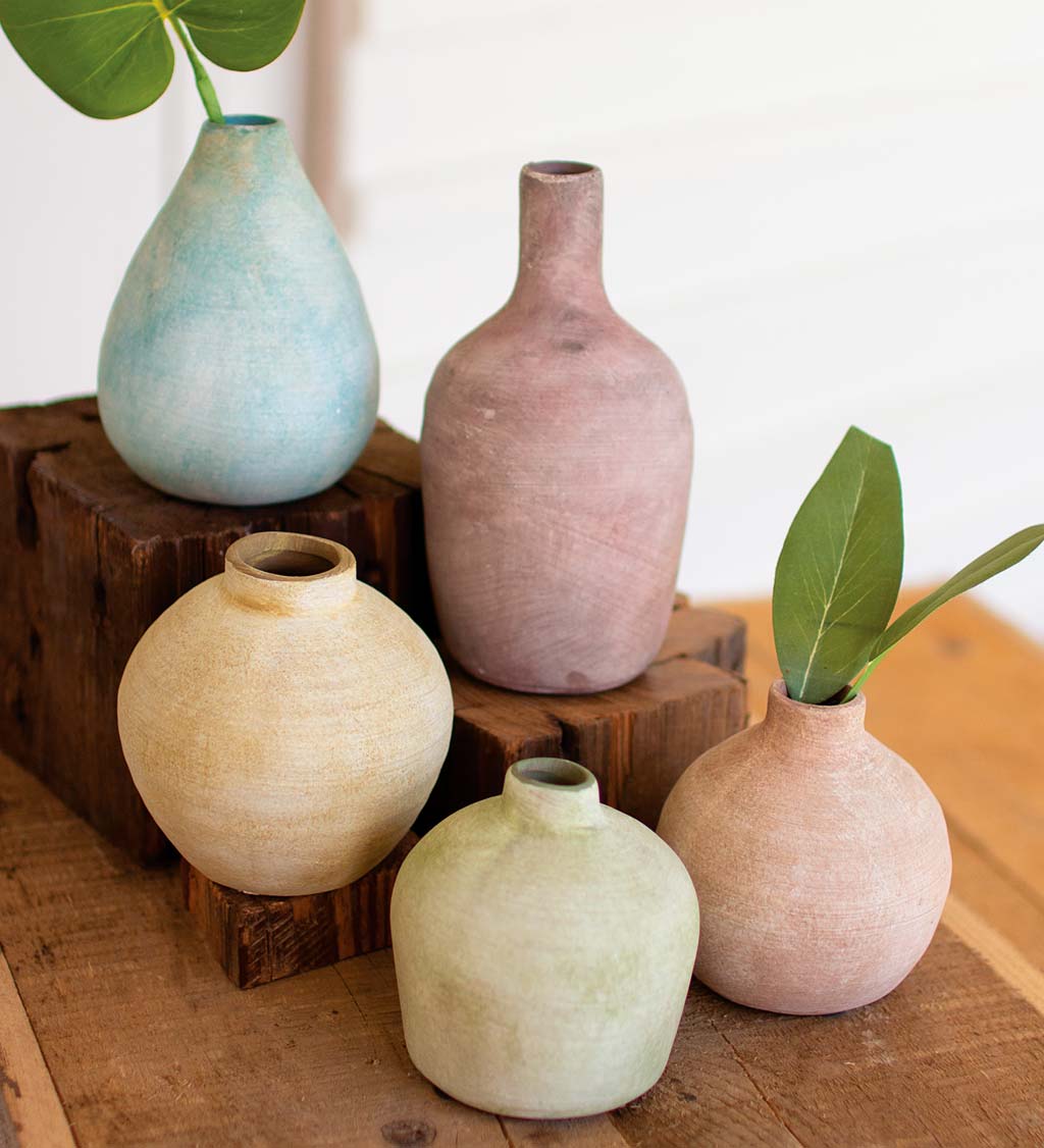 Pastel Ceramic Bud Vases, Set of 5