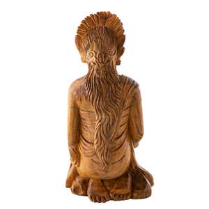 Artisan Carved Wood Lakshmi Statue