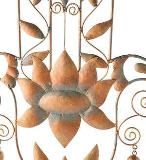 Hanging Copper-Finish Lotus Hamsa Chime