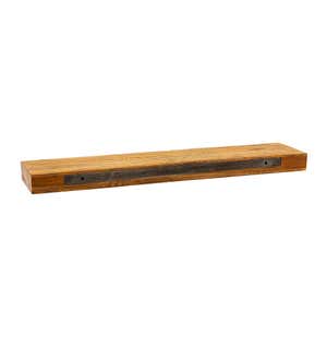 Live-Edge Mango Wood Floating Shelf, 48"L x 10"W