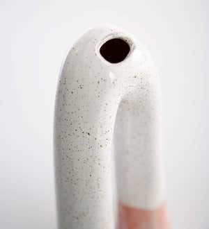 Terracotta and White Glaze Arched Vase, Small