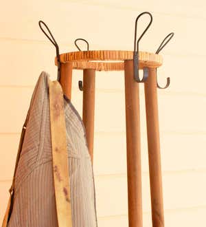 Rattan Coat Hanger Rack - Black/beige - Home All
