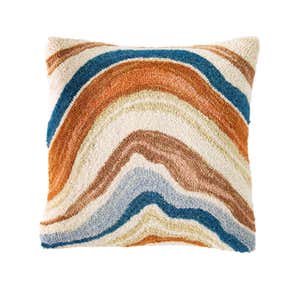 Abstract Agate Hand-Hooked Wool Pillow Cover