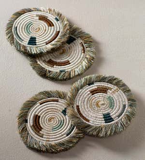 Rwandan Woven Coaster Collection, Set of 4