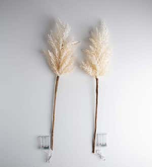 Lighted Faux Pampas Grass, Set of 2