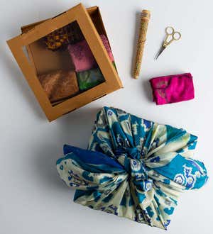 Sari Fabric Gift Wrapping Set