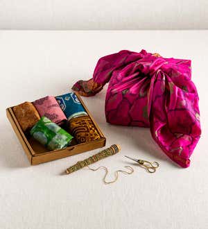 Sari Fabric Gift Wrapping Set