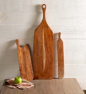 Organic Shape Acacia Wood Serving Board, Tall
