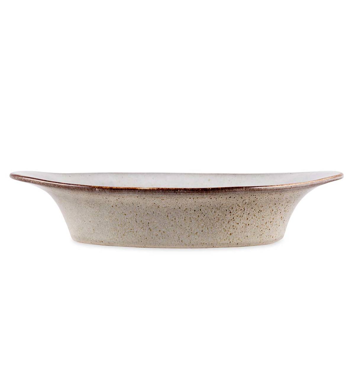 Farmstead Large Oval Stoneware Baker - Bisque