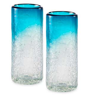 Maya Recycled Pint Glasses, Set /4 - Aquamarine