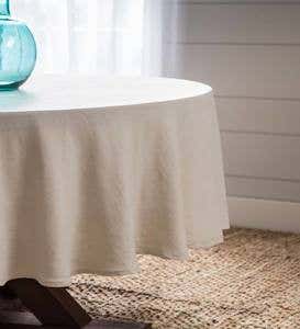 100% Pure Linen Everyday Tablecloths - 90" Round - Black 90" RND