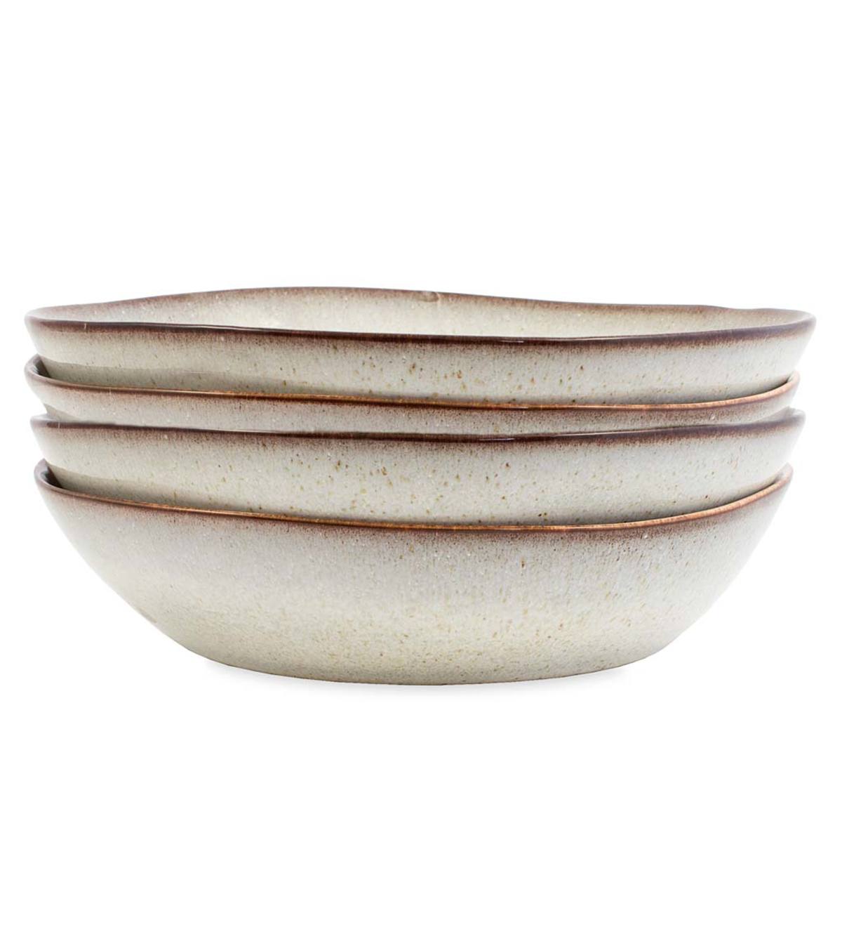 Farmstead Stoneware Pasta Bowls, Set of 4 - Bisque