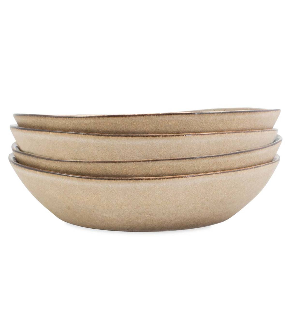 Farmstead Stoneware Pasta Bowls, Set of 4 - Mushroom