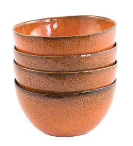 Farmstead Stoneware Cereal/Soup Bowls, Set of 4 - Terracotta