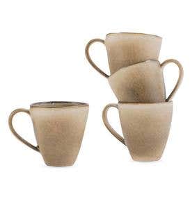 Farmstead 10oz. Stoneware Tall Mugs, Set of 4 - Bisque