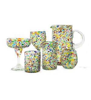 Recycled Glass Confetti Stemless Wine Glasses, Set of 4
