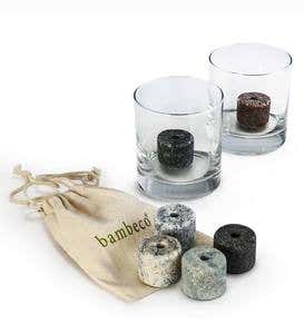 Drink Chiller Granite Stones with Glasses Set
