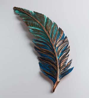 Artisan-Made Floating Feather Metal Wall Art Collection