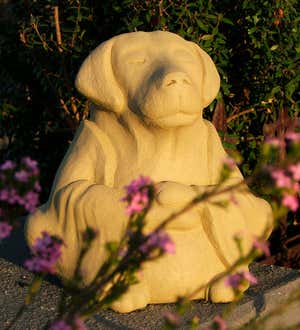 Zen Meditating Dog Sculpture