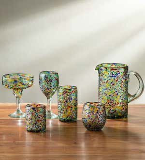 Recycled Glass Confetti Pint Glasses, Set of 4
