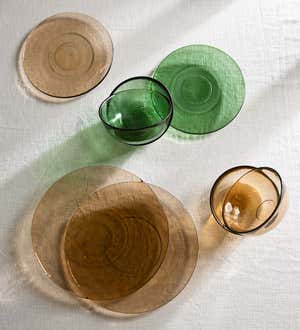 Recycled Glass Dinner Plates, Set of 6