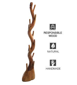 Nature Inspired Twisted Suar Wood Coat Rack