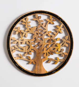 Wooden Carved Tree of Life Wall Art