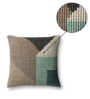 Teal Multi Indoor/Outdoor Pillow, 22" Square